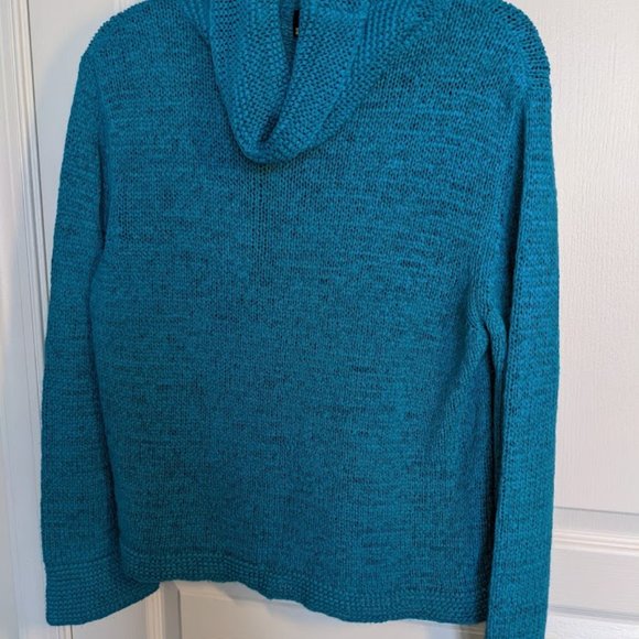 Sigrid Olson Sport Cowlneck Sweater Blue- Size: M - Picture 3 of 4